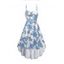 Robe d'été sans manches à bretelles spaghetti réglables et imprimé floral - Vert profond S | US 4