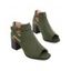 Open Toe Plain Color Buckle Strap Chunky Heels Hollow Out Casual Outdoor Sandals - café lumière EU 39