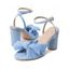 Bowknot Chunky Heels Open Toe Buckle Strap Elegance Party Sandals - Champagne EU 43