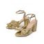 Bowknot Chunky Heels Open Toe Buckle Strap Elegance Party Sandals - Champagne EU 43