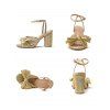 Bowknot Chunky Heels Open Toe Buckle Strap Elegance Party Sandals - d'or EU 43