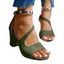 Plain Color Open Toe Chunky Heel Buckle Strap Metal Embellishment Trendy Sandals - Noir EU 43