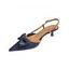 Bowknot Decor Pointed Toe Buckle Strap Stiletto Heels Elegance Sandals - Bleu profond EU 40
