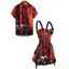 Gothic Couple Outfit Skulls Tree Branches Pattern Lace Up Half Zipper Grommet Buckle Strap Dress and Button Up Shirt Holiday Matching Outfit - Orange Foncé S | US 4