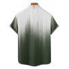 Vacation Couple Outfit Ombre Printed Crossover Belt Plunging Neck High Waisted A Line Midi Dress and Button Up Shirt Casual Matching Outfit - Vert profond S | US 4