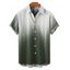 Chemise de vacances à imprimé ombré pour homme, boutonnée, retroussée, manches courtes, décontractée - Vert profond S
