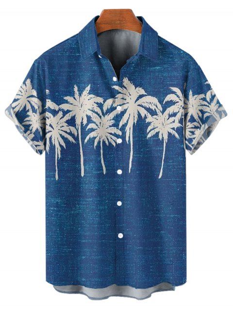 Chemise hawaïenne à manches courtes et boutons, motif cocotier, pour homme