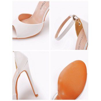 Solid Color Buckle Strap Open Toe High Heels Elegance Sandals