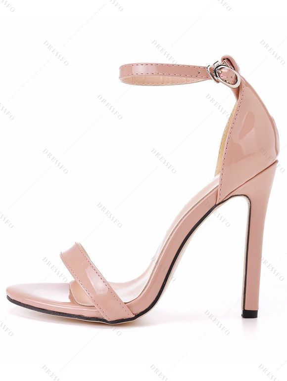 Buckle Strap Stiletto High Heel Open Pointed Toe Elegance Sandals - Abricot EU 43