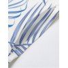 Robe hawaïenne à poches et motif feuilles tropicales, bretelles spaghetti, coupe trapèze, longue, débardeur de plage - Bleu clair XXL | US 14