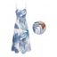Robe hawaïenne à poches et motif feuilles tropicales, bretelles spaghetti, coupe trapèze, longue, débardeur de plage - Bleu clair XXL | US 14