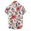 Chemise de plage à manches courtes et boutons pour homme, motif coquillage, poulpe, étoile de mer, vie marine - Rouge 5XL