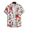 Chemise de plage à manches courtes et boutons pour homme, motif coquillage, poulpe, étoile de mer, vie marine - Rouge 5XL