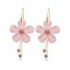 Women Casual Outfit Plain Color Mock Button Crossover A Line Mini Dress and Flower Rhinestone Earrings Hollow Out Chunky Heel Sandals Set - Rouge foncé S | US 4