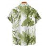 Hawaii Couple Outfit Tropical Leaf Pattern Pocket Spaghetti Strap A Line Long Tank Dress and Button Up Shirt Beach Matching Outfit - Vert clair S | US 4