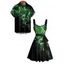 Vacation Couple Outfit Glitter Octopus Pattern Ruched Bust Belt Sweetheart Neck A Line Mini Dress and Button Up Shirt Beach Matching Outfit - Rouge foncé S | US 4
