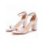 Open Pointed Toe Chunky High Heels Buckle Strap Elegance Sandals - Blanc EU 42