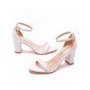 Open Pointed Toe Chunky High Heels Buckle Strap Elegance Sandals - Blanc EU 42
