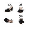 Bowknot Chunky Heels Open Toe Buckle Strap Elegance Party Sandals - Noir EU 43