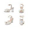 Bowknot Chunky Heels Open Toe Buckle Strap Elegance Party Sandals - BEIGE EU 39