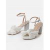 Bowknot Chunky Heels Open Toe Buckle Strap Elegance Party Sandals - BEIGE EU 39