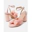 Bowknot Chunky Heels Open Toe Buckle Strap Elegance Party Sandals - Champagne EU 43