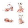 Bowknot Chunky Heels Open Toe Buckle Strap Elegance Party Sandals - Rose clair EU 43