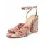 Bowknot Chunky Heels Open Toe Buckle Strap Elegance Party Sandals - Champagne EU 43