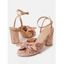 Bowknot Chunky Heels Open Toe Buckle Strap Elegance Party Sandals - Champagne EU 43