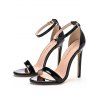 Buckle Strap Stiletto High Heel Open Pointed Toe Elegance Sandals - Noir EU 43