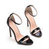 Buckle Strap Stiletto High Heel Open Pointed Toe Elegance Sandals - Noir EU 43