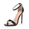 Buckle Strap Stiletto High Heel Open Pointed Toe Elegance Sandals - Noir EU 43