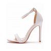 Buckle Strap Stiletto High Heel Open Pointed Toe Elegance Sandals - Blanc EU 43