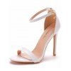 Buckle Strap Stiletto High Heel Open Pointed Toe Elegance Sandals - Blanc EU 43