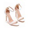 Buckle Strap Stiletto High Heel Open Pointed Toe Elegance Sandals - Blanc EU 43