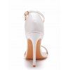 Buckle Strap Stiletto High Heel Open Pointed Toe Elegance Sandals - Blanc EU 43