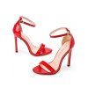 Buckle Strap Stiletto High Heel Open Pointed Toe Elegance Sandals - Rouge EU 43