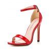 Buckle Strap Stiletto High Heel Open Pointed Toe Elegance Sandals - Rouge EU 43