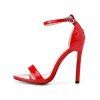 Buckle Strap Stiletto High Heel Open Pointed Toe Elegance Sandals - Rouge EU 43