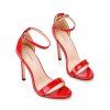 Buckle Strap Stiletto High Heel Open Pointed Toe Elegance Sandals - Rouge EU 43