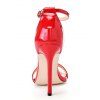 Buckle Strap Stiletto High Heel Open Pointed Toe Elegance Sandals - Rouge EU 43