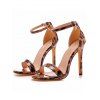 Buckle Strap Stiletto High Heel Open Pointed Toe Elegance Sandals - Café profond EU 43