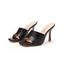 Solid Color Square Open Toe High Heel Slip On Casual Outdoor Sandals - Blanc EU 35