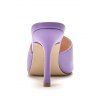 Solid Color Square Open Toe High Heel Slip On Casual Outdoor Sandals - PURPLE EU 37