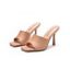Solid Color Square Open Toe High Heel Slip On Casual Outdoor Sandals - Blanc EU 35