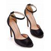 Solid Color Buckle Strap Open Toe High Heels Elegance Sandals - Noir EU 43