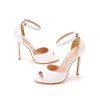 Solid Color Buckle Strap Open Toe High Heels Elegance Sandals - Blanc EU 43