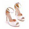 Solid Color Buckle Strap Open Toe High Heels Elegance Sandals - Blanc EU 43