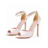 Solid Color Buckle Strap Open Toe High Heels Elegance Sandals - Blanc EU 43