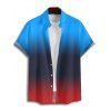 Chemise décontractée à manches courtes et boutons pour homme, couleur contrastée, idéale pour les vacances - multicolor 5XL
